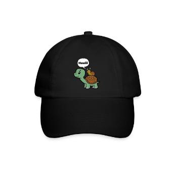 Escargot drôle sur la tortue - Casquette classique - noir/noir - Devant