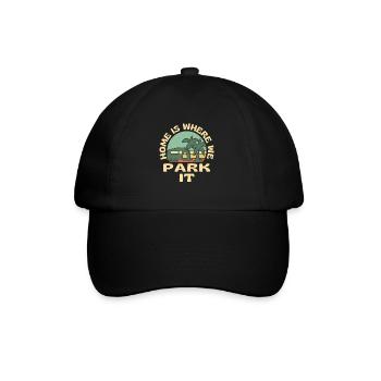 Home Is Where We Park It Caravan Camping - Baseballkappe - Schwarz/Schwarz - Vorne
