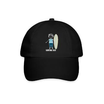 Surfen Wellenreiter Surfer - Baseballkappe - Schwarz/Schwarz - Vorne