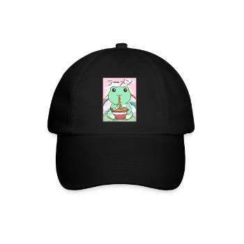 Cottagecore Aesthetic Kawaii Frog Ramen Gesche - Baseball Cap - black/black - Front