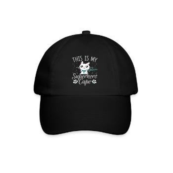 Ovarian Cancer Cat This is My Superhero Umhan - Baseball Cap - black/black - Front