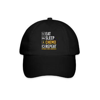 Appendix Cancer Eating Sleep Chemo Repeat Gesc - Baseball Cap - black/black - Front