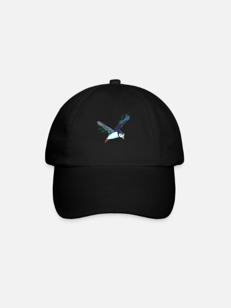 Splash Fliegender Vogel Papageientaucher - Baseballkappe - Schwarz/Schwarz