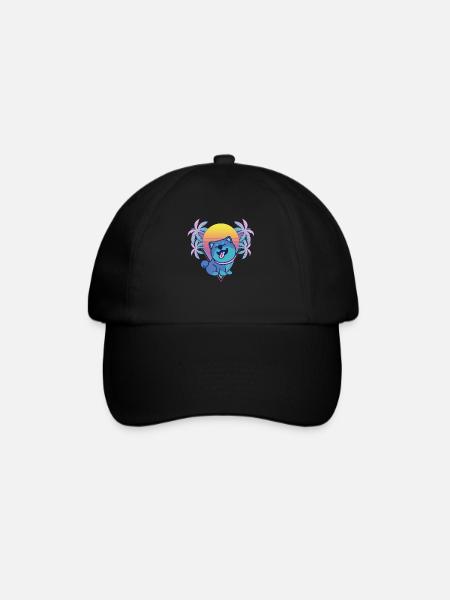 Shiba Inu Vaporwave Esthétique Rétro - Casquette classique - noir/noir