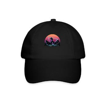 Arm Wrestling Vaporwave Aesthetic Retro - Baseball Cap - black/black - Front