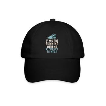 Langsam Laufen Joggen - Slow Runner - Baseballkappe - Schwarz/Schwarz - Vorne