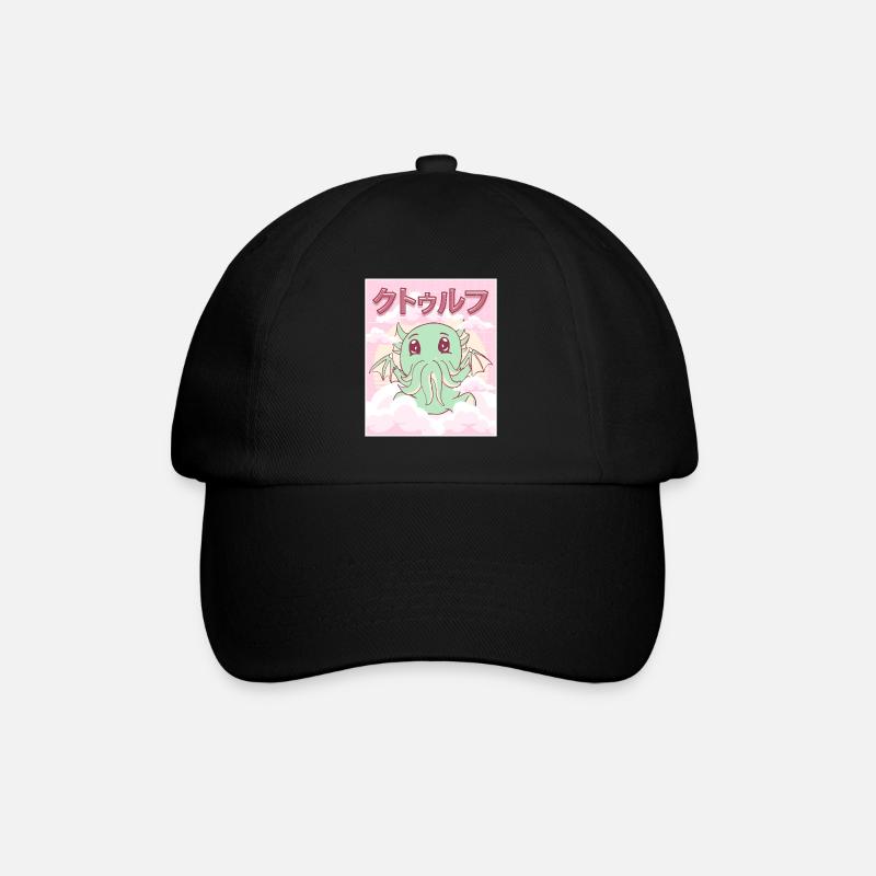 Kawaii Cthulhu Necronomicon Cthulhu Monster - Baseballkappe - Schwarz/Schwarz