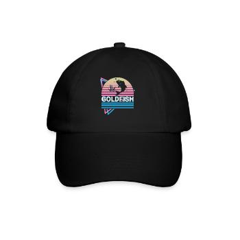 Goldfisch Retro Geschenk - Baseballkappe - Schwarz/Schwarz - Vorne