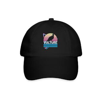 Geier Retro Geschenk - Baseballkappe - Schwarz/Schwarz - Vorne
