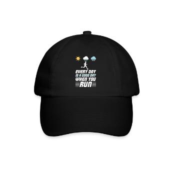 Jeder Tag ist ein guter Tag, wenn du läufst - - Baseballkappe - Schwarz/Schwarz - Vorne