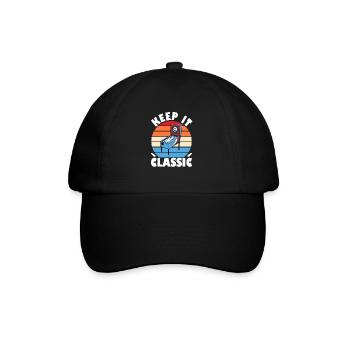 Retro Zocker Sprüche Gaming Geschenk - Baseballkappe - Schwarz/Schwarz - Vorne