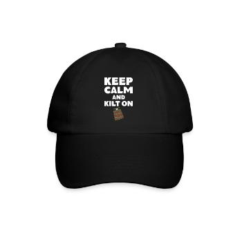 Schottenrock Kilt Spruch Schottland Highlands - Baseballkappe - Schwarz/Schwarz - Vorne