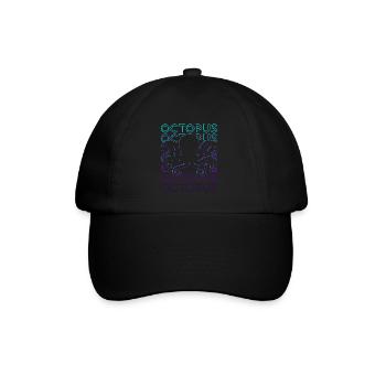 Oktopus Retro - Baseballkappe - Schwarz/Schwarz - Vorne