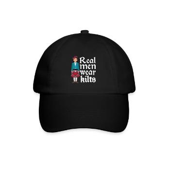 Kilt Männer Spruch Schottenrock - Baseballkappe - Schwarz/Schwarz - Vorne