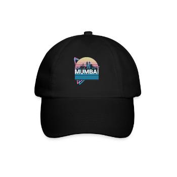 Mumbai City Skyline Cityscape Retro - Baseball Cap - black/black - Front