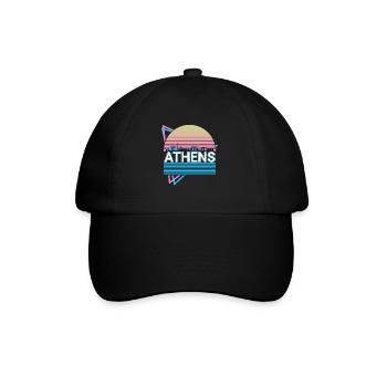Athen Stadt Skyline Stadtbild Retro - Baseballkappe - Schwarz/Schwarz - Vorne
