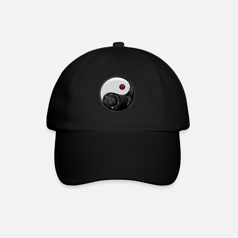 Cyborg Ying Yang Yin Yang Cyber-Ästhetik - Baseballkappe - Schwarz/Schwarz