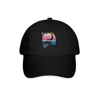Brontosaurus Dinosaurier Retro - Baseballkappe - Schwarz/Schwarz - Vorne