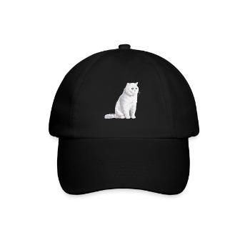 Chat sédentaire britannique à poil court blanc - Casquette classique - noir/noir - Devant