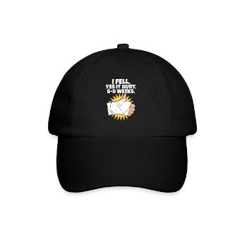 Gebrochener Arm Spruch - Arm Fraktur Gipsarm - Baseballkappe - Schwarz/Schwarz - Vorne