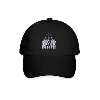 danke mama papa baby - Baseballkappe - Schwarz/Schwarz - Vorne