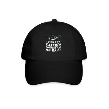 Ich fische Wels Alles andere ist Köder - Catfish - Baseballkappe - Schwarz/Schwarz - Vorne