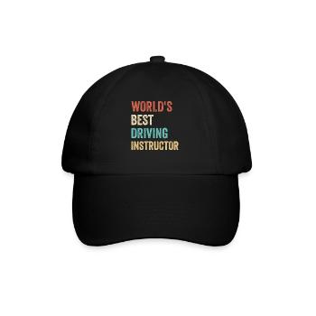 Weltbester Fahrlehrer Fahrschule - Baseballkappe - Schwarz/Schwarz - Vorne