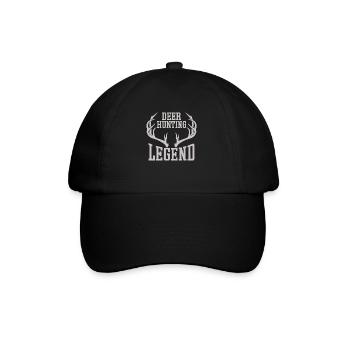 Hirschjagd Legende Jäger HIrschgeweih - Baseballkappe - Schwarz/Schwarz - Vorne