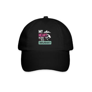 My heart belongs to a snowboarder - Baseball Cap - black/black - Front