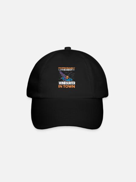 Windsurfing Windsurfer Funny - Baseball Cap - black/black