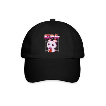 Lesbian Pride Gay Kawaii Cat Fraise - Casquette classique - noir/noir - Devant
