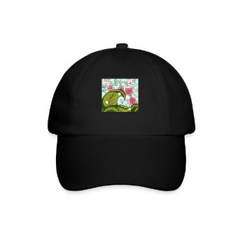 Bloomcore Aesthetic Big wave off Kanagawa Cotta - Baseball Cap - black/black - Front