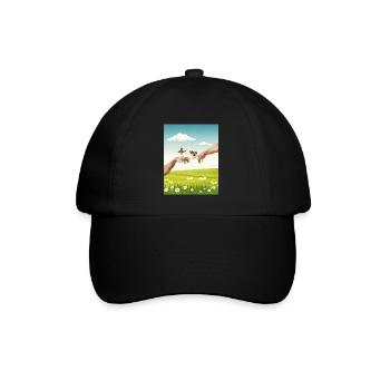 Design esthétique Bloomcore par Adam Butterfl - Casquette classique - noir/noir - Devant