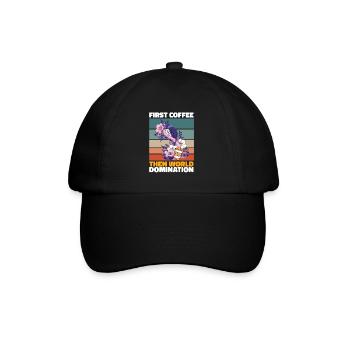 Schlange Kaffee - Baseballkappe - Schwarz/Schwarz - Vorne