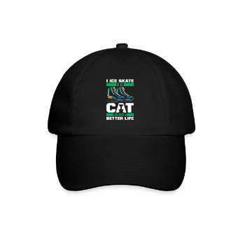 Schlittschuhlaufen Katze - Baseball Cap - black/black - Front
