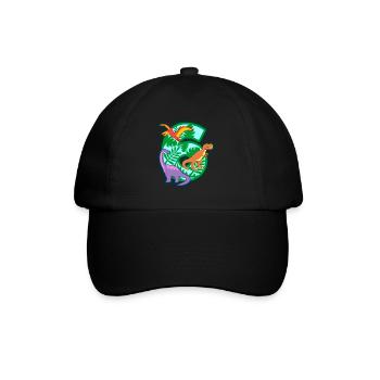 Dinosaurier 6. Geburtstagsparty Nummer 6 - 6 Jahre - Baseballkappe - Schwarz/Schwarz - Vorne