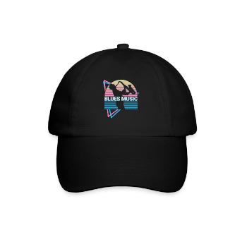 Blues Musik Retro - Baseballkappe - Schwarz/Schwarz - Vorne