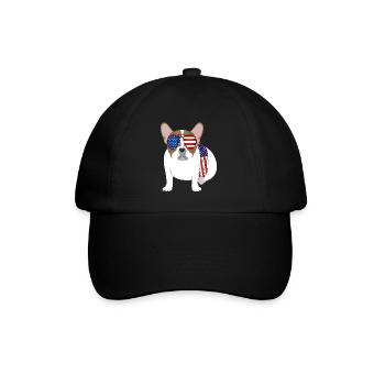 Hund - Amerikaner - Sonnenbrille - Baseballkappe - Schwarz/Schwarz - Vorne
