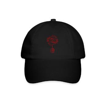 Bohemian Aesthetic Kawaii Axolotl Ying Yang - Baseball Cap - black/black - Front