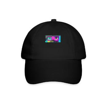 Cyber Esthétique Anime Fille Yeux Rétro Futurisme - Casquette classique - noir/noir - Devant
