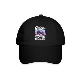 Girls also like monster trucks girls monsters - Baseball Cap - black/black - Front