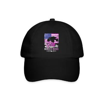 Girls also like monster trucks girls monsters - Baseball Cap - black/black - Front