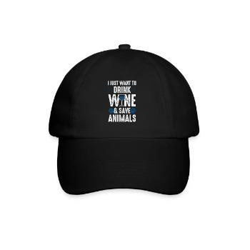 Animal welfare wine - Baseball Cap - black/black - Front