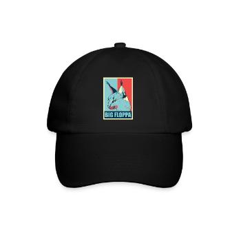 Big Floppa Caracal Cat Meme Retro - Baseball Cap - black/black - Front