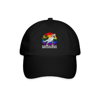 Homosexuell Stolz Regenbogen Flagge Dinosaurier Tr - Baseballkappe - Schwarz/Schwarz - Vorne