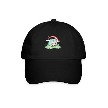Lesbian Pride Flag Cute Frog Subtle LGBTQ - Baseball Cap - black/black - Front