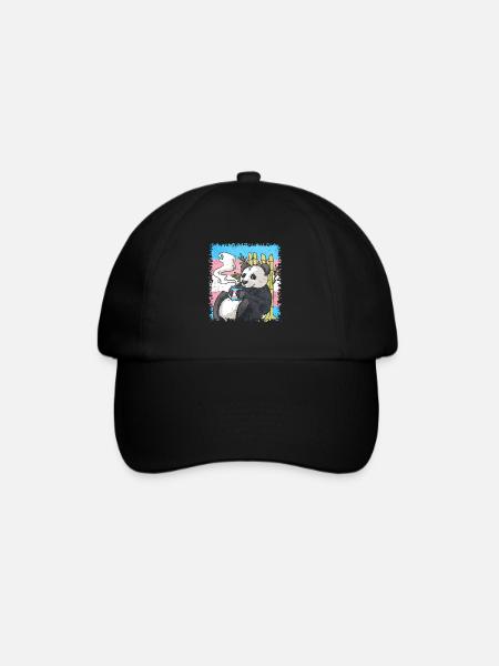 Transgender Stolz Trans Flagge Panda Kaffee Sublte - Baseballkappe - Schwarz/Schwarz