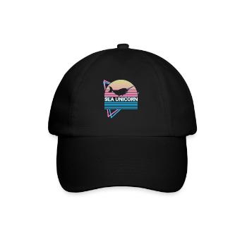 Narwal Retro - Baseballkappe - Schwarz/Schwarz - Vorne
