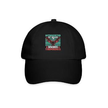 marching band trombone introverts - Baseball Cap - black/black - Front