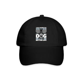 Badminton badminton dog - Baseball Cap - black/black - Front